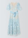 Elliatt Whirlwind Lace Dress, Sky Blue/White