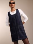 Baukjen Connie Organic Cotton Denim Mini Dress, Dark Blue
