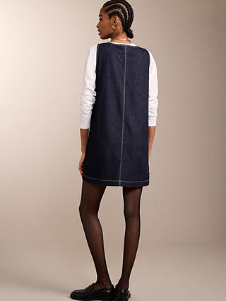 Baukjen Connie Organic Cotton Denim Mini Dress, Dark Blue