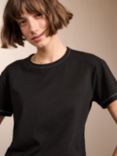 Baukjen Essentials Organic Cotton Contrast Stitch T-Shirt, Caviar Black