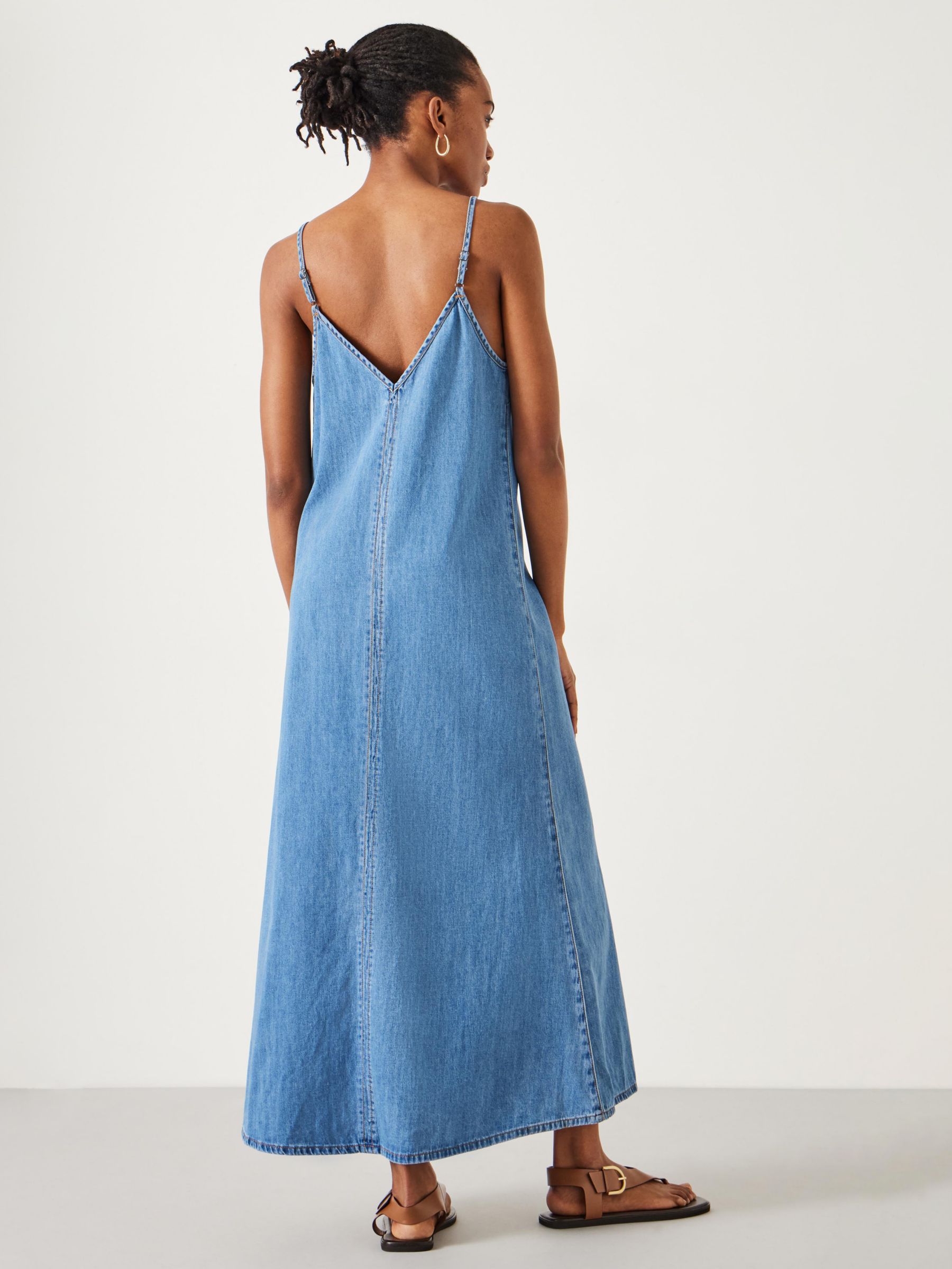 Buy HUSH Saskia Denim Slip Maxi Dress, Light Blue Online at johnlewis.com