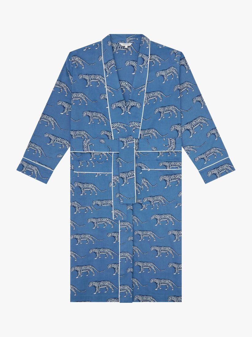 Buy myza Lovely Leopards Organic Cotton Robe, Blue/Multi Online at johnlewis.com