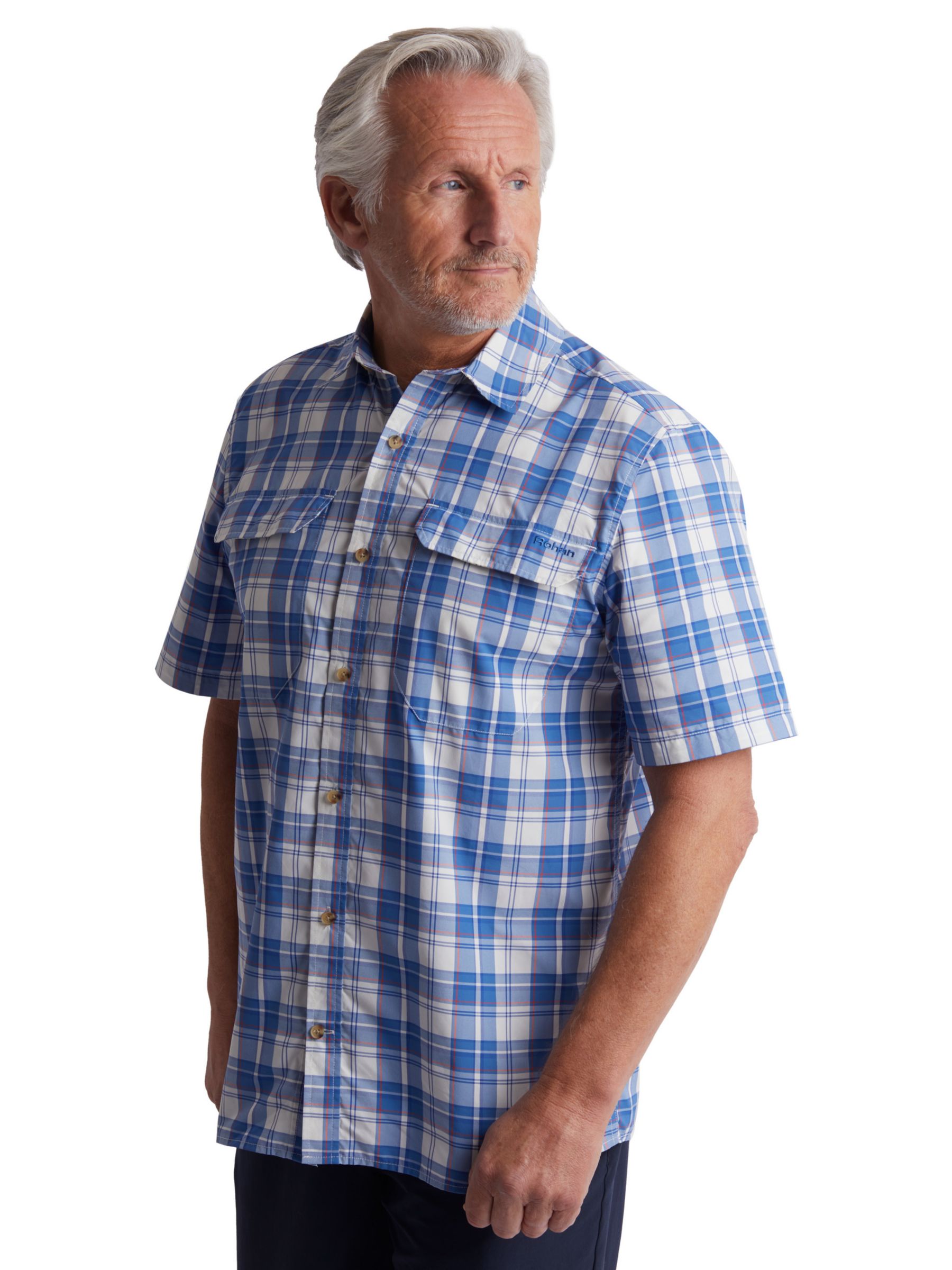 Rohan Pennine Short Sleeve Shirt, Ecru/Islandblue, S