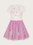 Monsoon Kids' Sequin Ice-Cream Tulle Disco Dress, Lilac