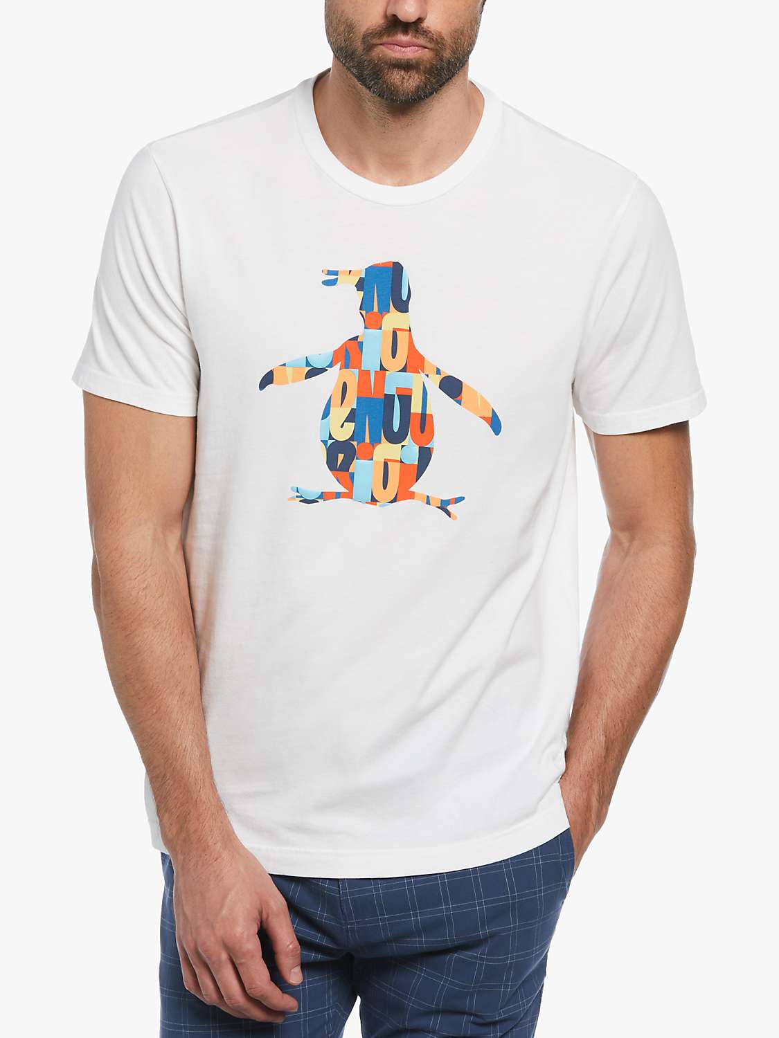 Buy Original Penguin Pete Graphic Short Sleeve T-Shirt, White/Multi Online at johnlewis.com