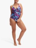 Speedo Shaping Print Swimsuit, Blue/Multi