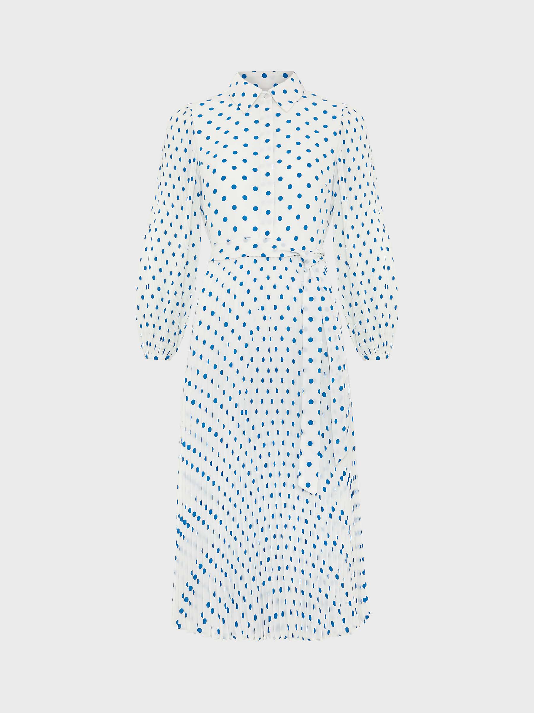 Buy Hobbs Petite Tallulah Polka Dot Midi Dress, Ivory/Blue Online at johnlewis.com