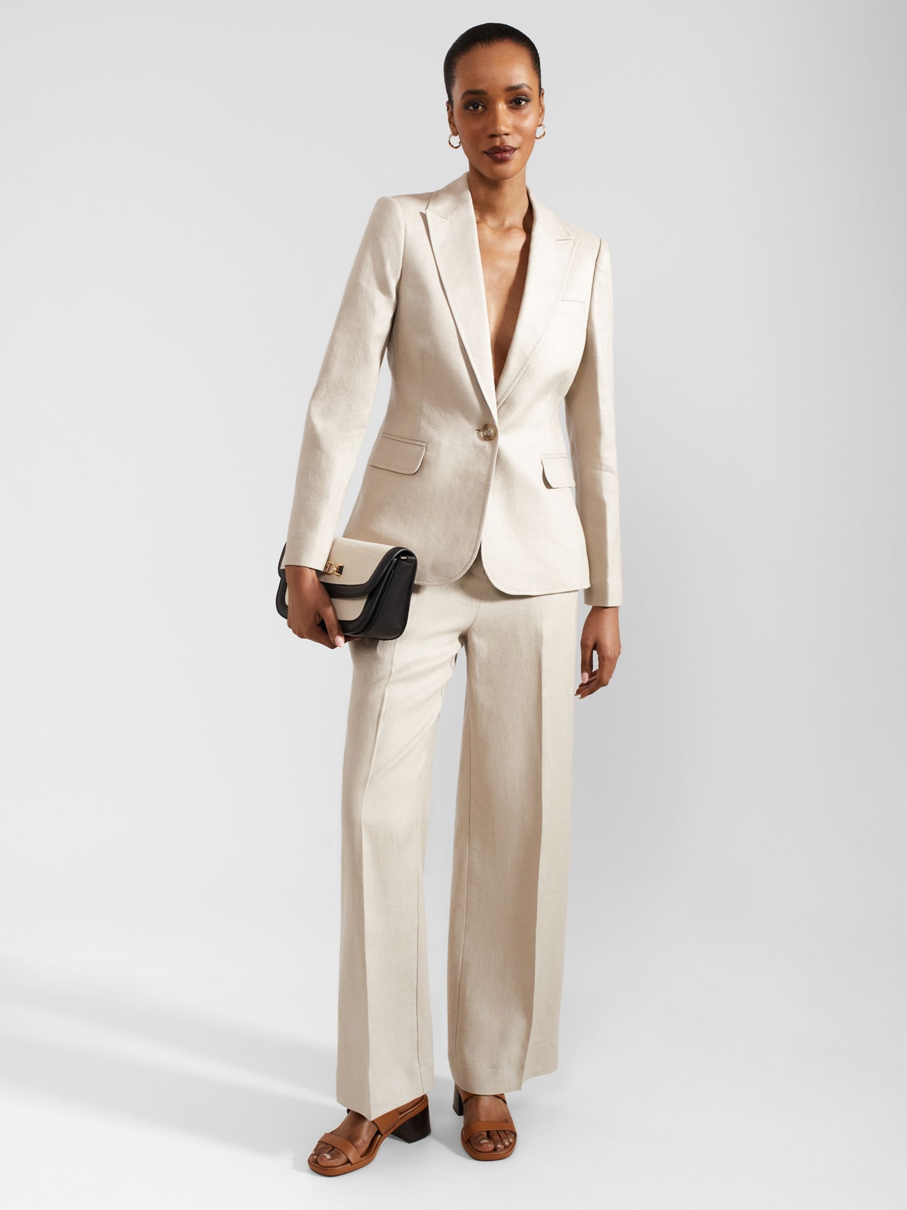 Buy Hobbs Roberta Linen Blazer, Neutral Online at johnlewis.com