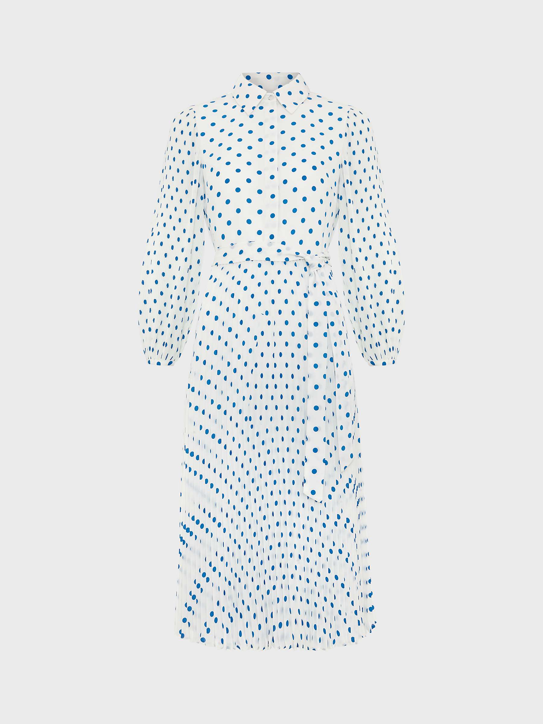 Buy Hobbs Tallulah Polka Dot Midi Dress, Ivory/Blue Online at johnlewis.com