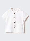 Mango Baby Luck Bambula Button Through Shirt, Natural White