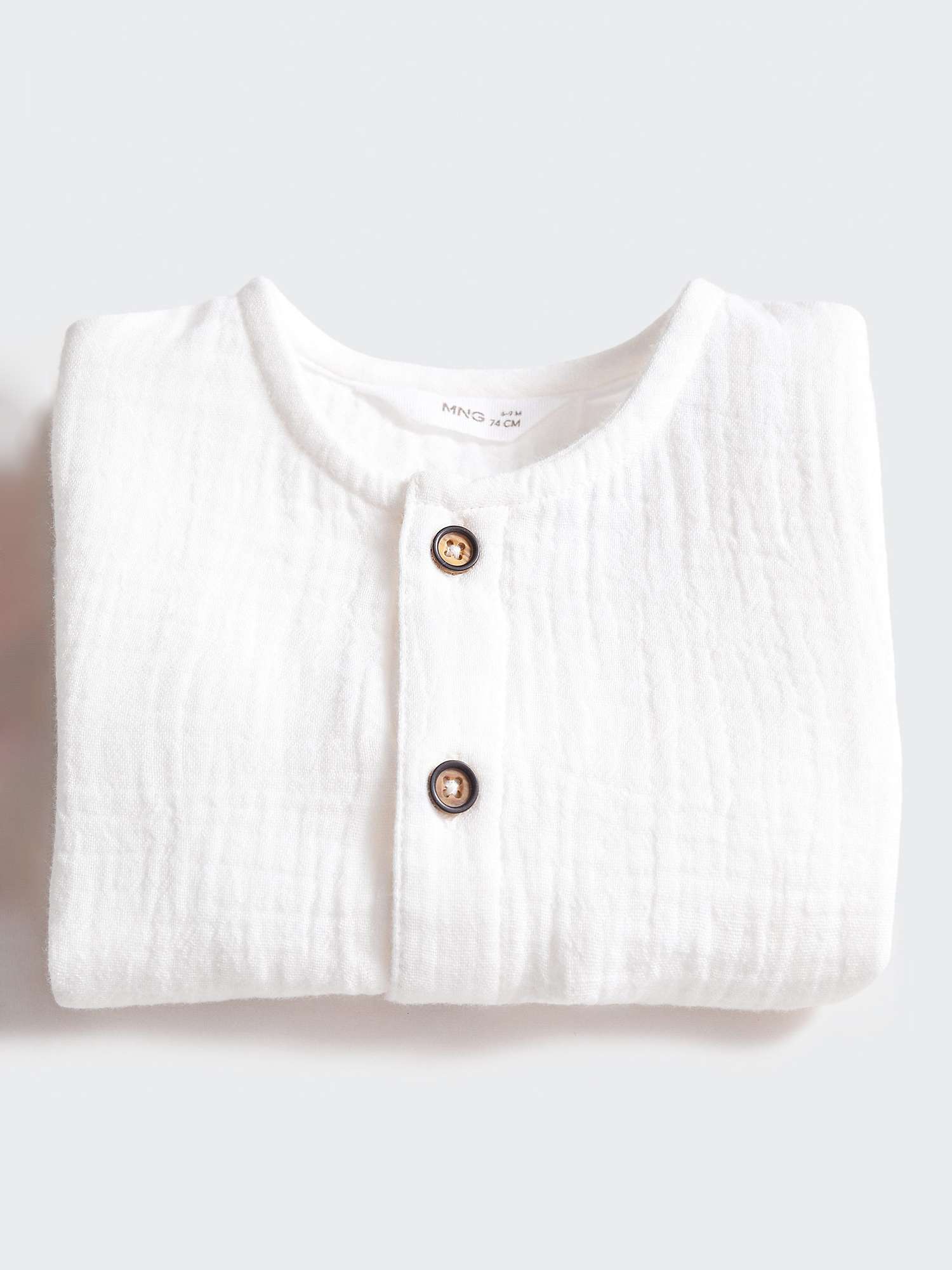 Buy Mango Baby Luck Bambula Button Through Shirt, Natural White Online at johnlewis.com