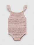 Mango Baby Rose Open Knit Bodysuit, Pink