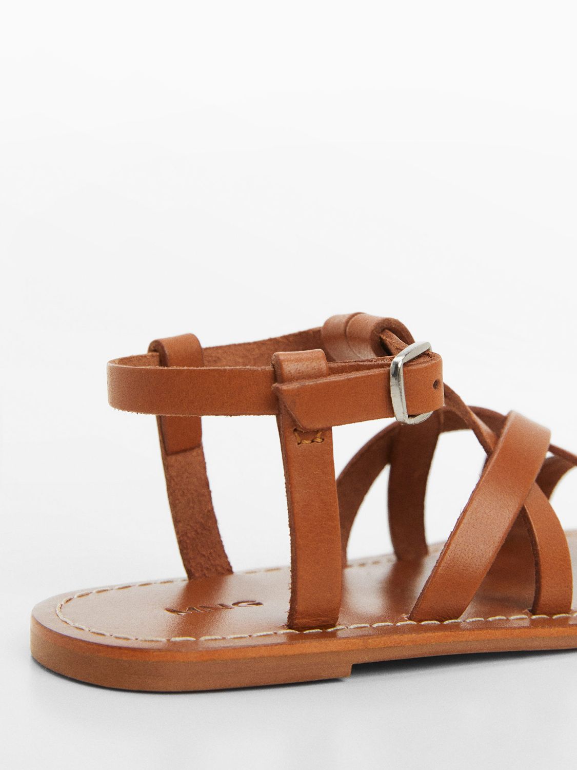 Mango Kids' Aura Gladiator Sandals, Medium Brown, 10 Jnr