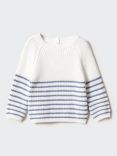 Mango Baby Sailor Striped Jumper, Medium Blue/White