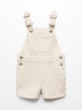 Mango Boy's Gael Denim Dungarees, Light Pastel Brown