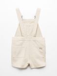 Mango Boy's Gael Denim Dungarees, Light Pastel Brown