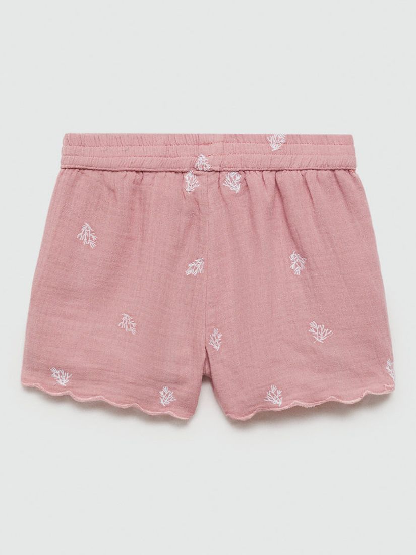 Mango Baby Nemo Embroidered Shorts, Pink, 12-18 months