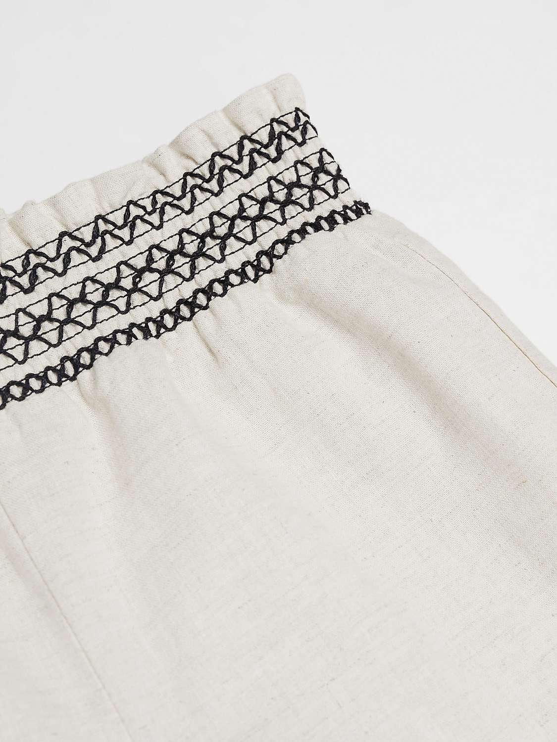 Buy Mango Baby Pepper Linen Blend Embroidered Trousers, Light Beige Online at johnlewis.com