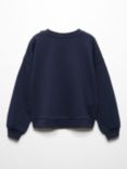 Mango Kids' Capri Button Detail Sweatshirt, Navy