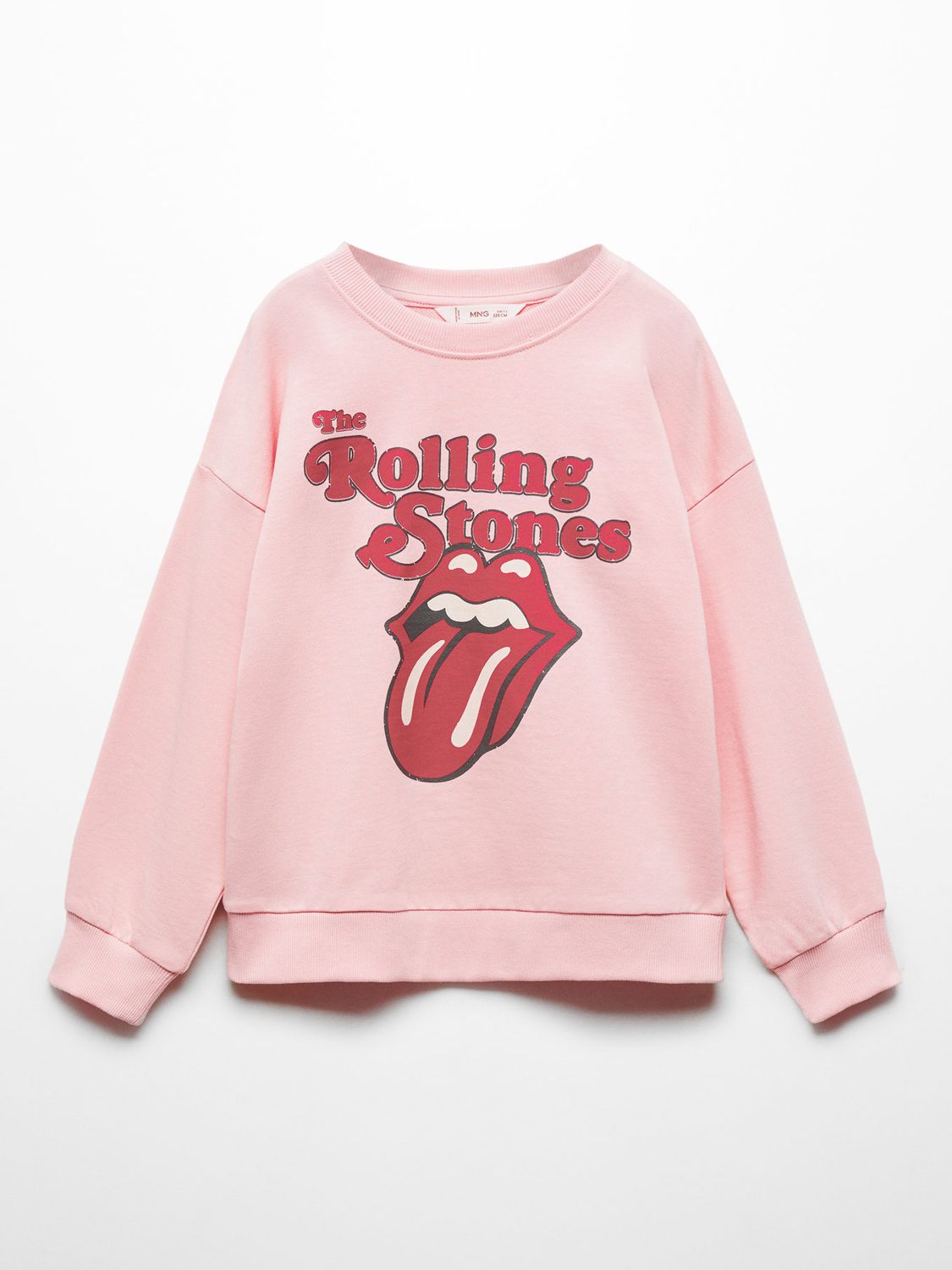 Mango Kids' The Rolling Stones Sweatshirt, Light Pastel Pink, 11-12 years