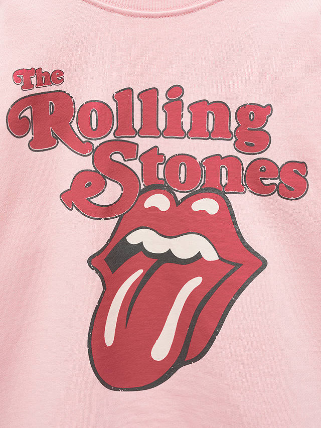 Mango Kids' The Rolling Stones Sweatshirt, Light Pastel Pink