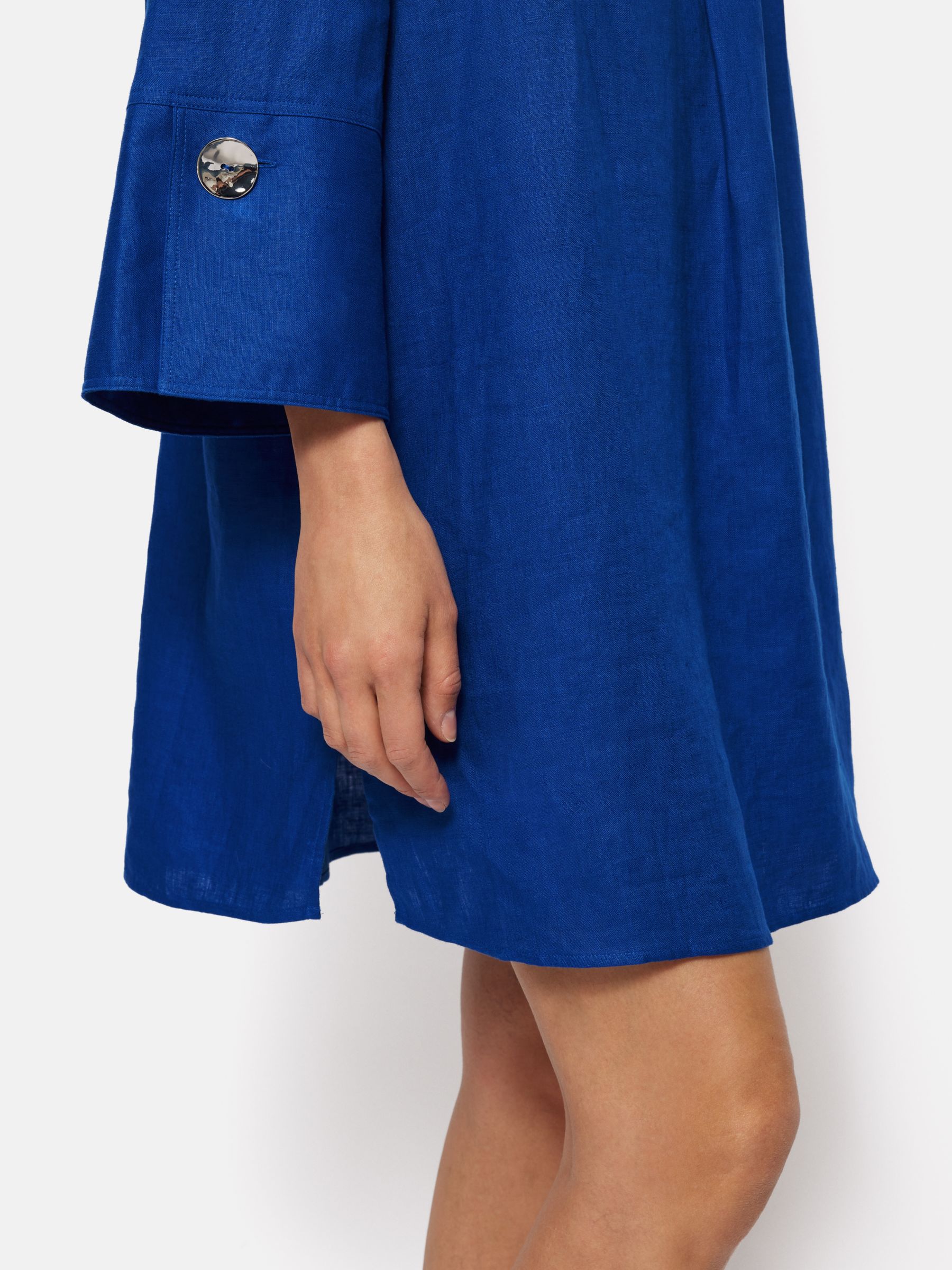 Buy Jigsaw Linen Kaftan Mini Dress, Blue Online at johnlewis.com