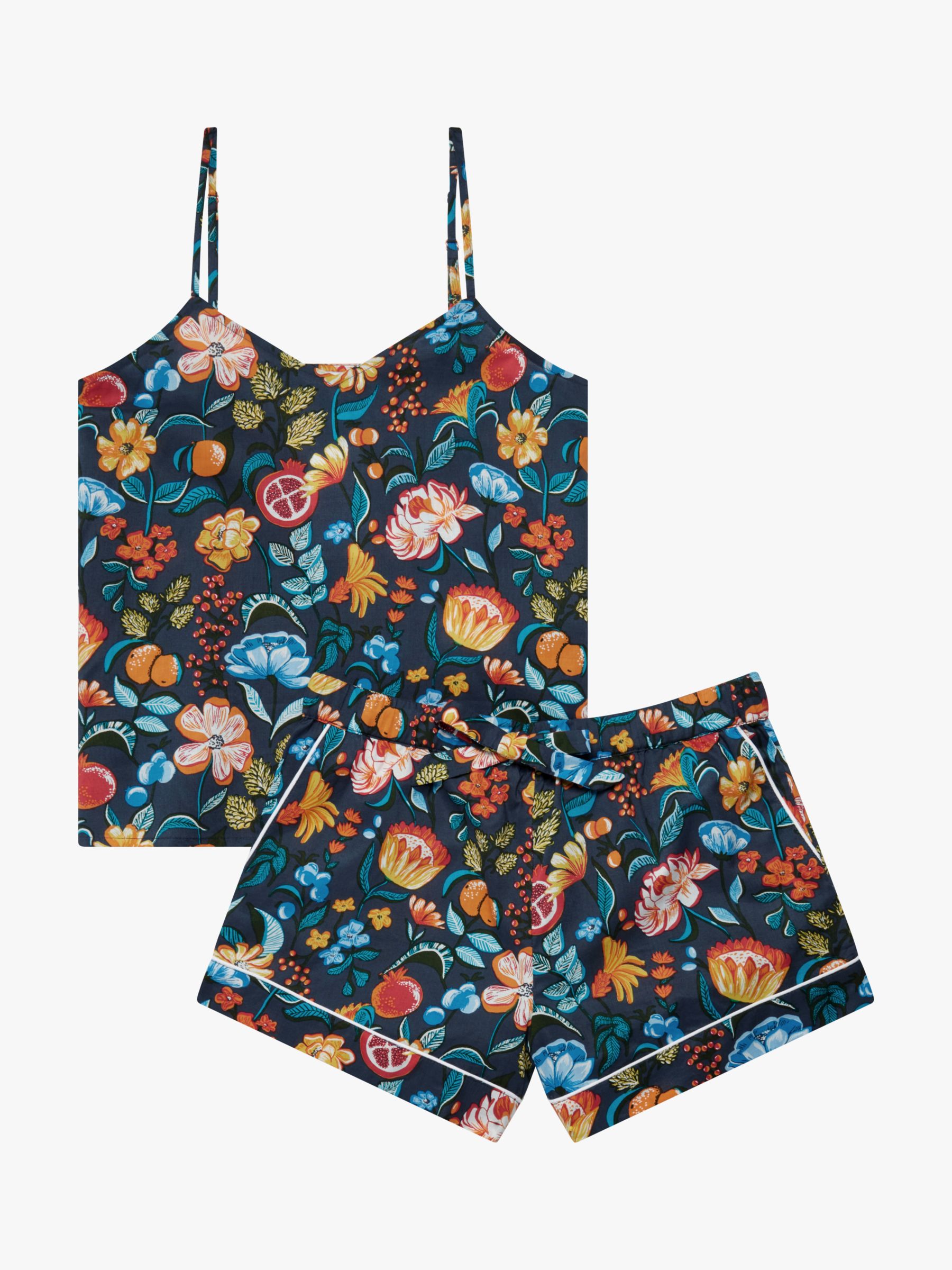Buy myza Organic Cotton Cami Pyjama Set, Florals On Navy Online at johnlewis.com