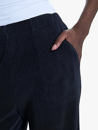 James Lakeland Pleat Wide Leg Trousers, Black