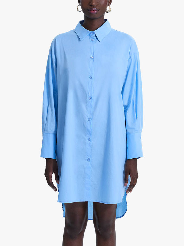 James Lakeland Oversized Plain Shirt, Pale Blue