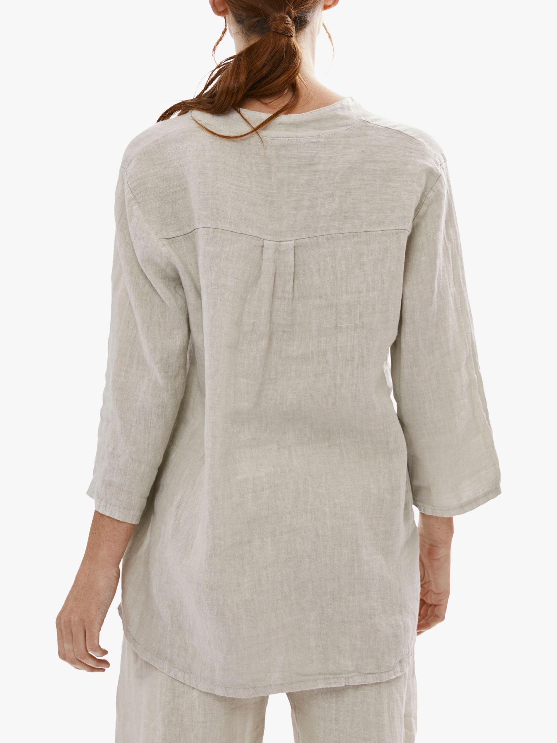 Buy James Lakeland Mandarin Collar Linen Tunic Top, Beige Online at johnlewis.com