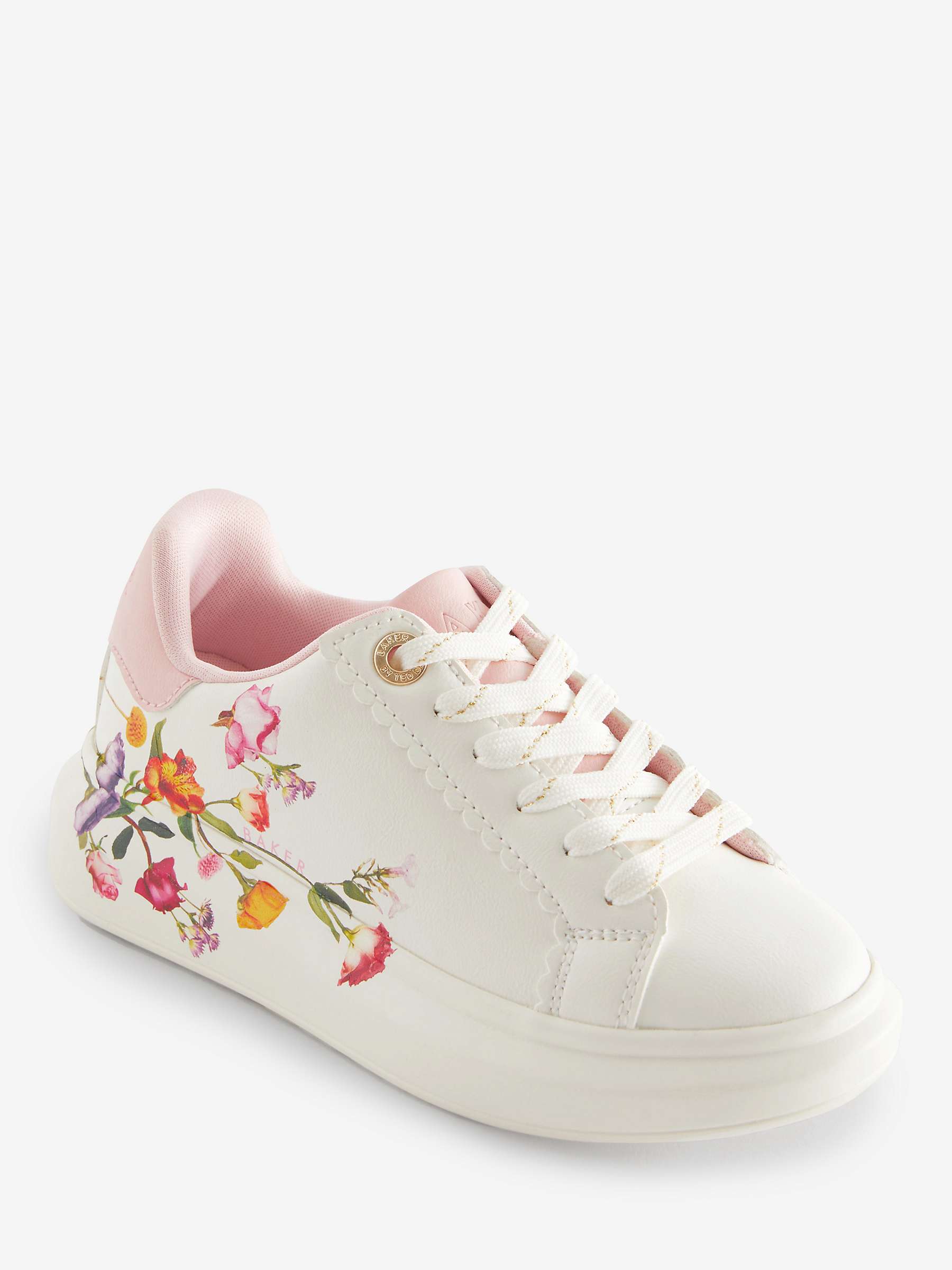 Buy Ted Baker Kids' Logo Floral Print Chunky Trainers, White/Multi Online at johnlewis.com