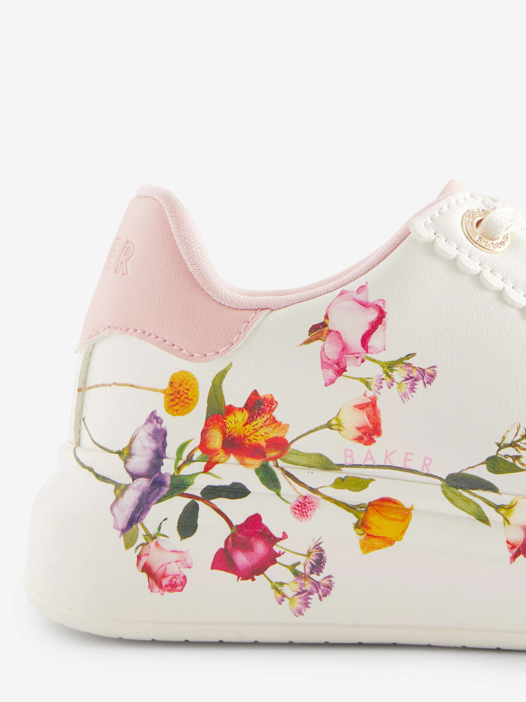 Buy Ted Baker Kids' Logo Floral Print Chunky Trainers, White/Multi Online at johnlewis.com
