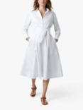 Jasper Conran London Blythe Full Skirt Midi Shirt Dress, White