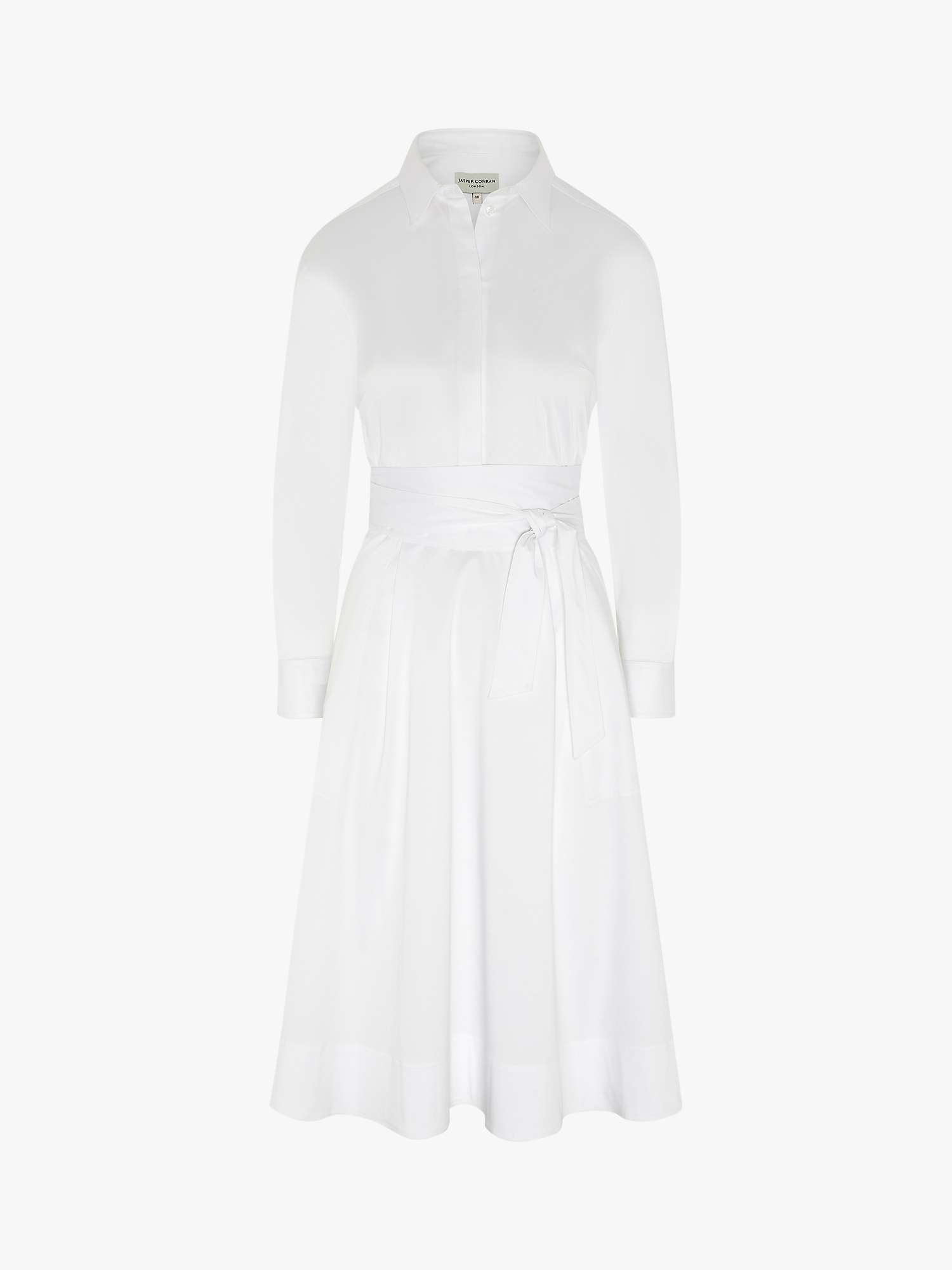 Buy Jasper Conran London Blythe Full Skirt Midi Shirt Dress, White Online at johnlewis.com