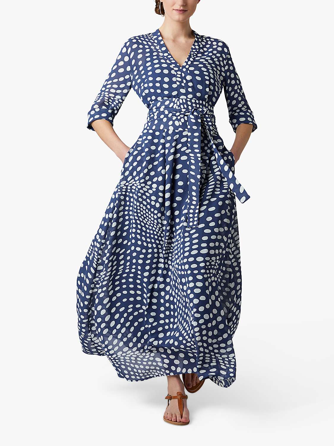 Buy Jasper Conran London Francesca Spot Print Maxi Dress, Navy/White Online at johnlewis.com