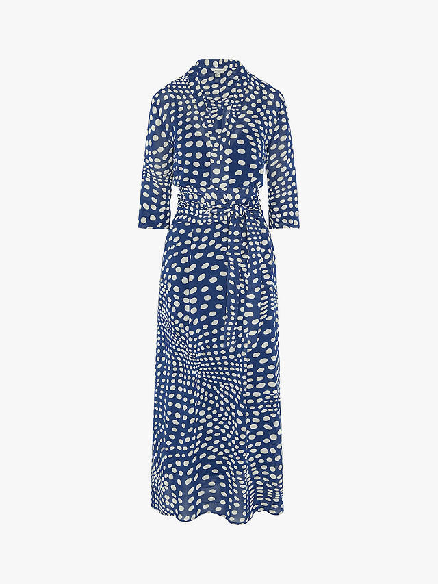 Jasper Conran London Francesca Spot Print Maxi Dress, Navy/White