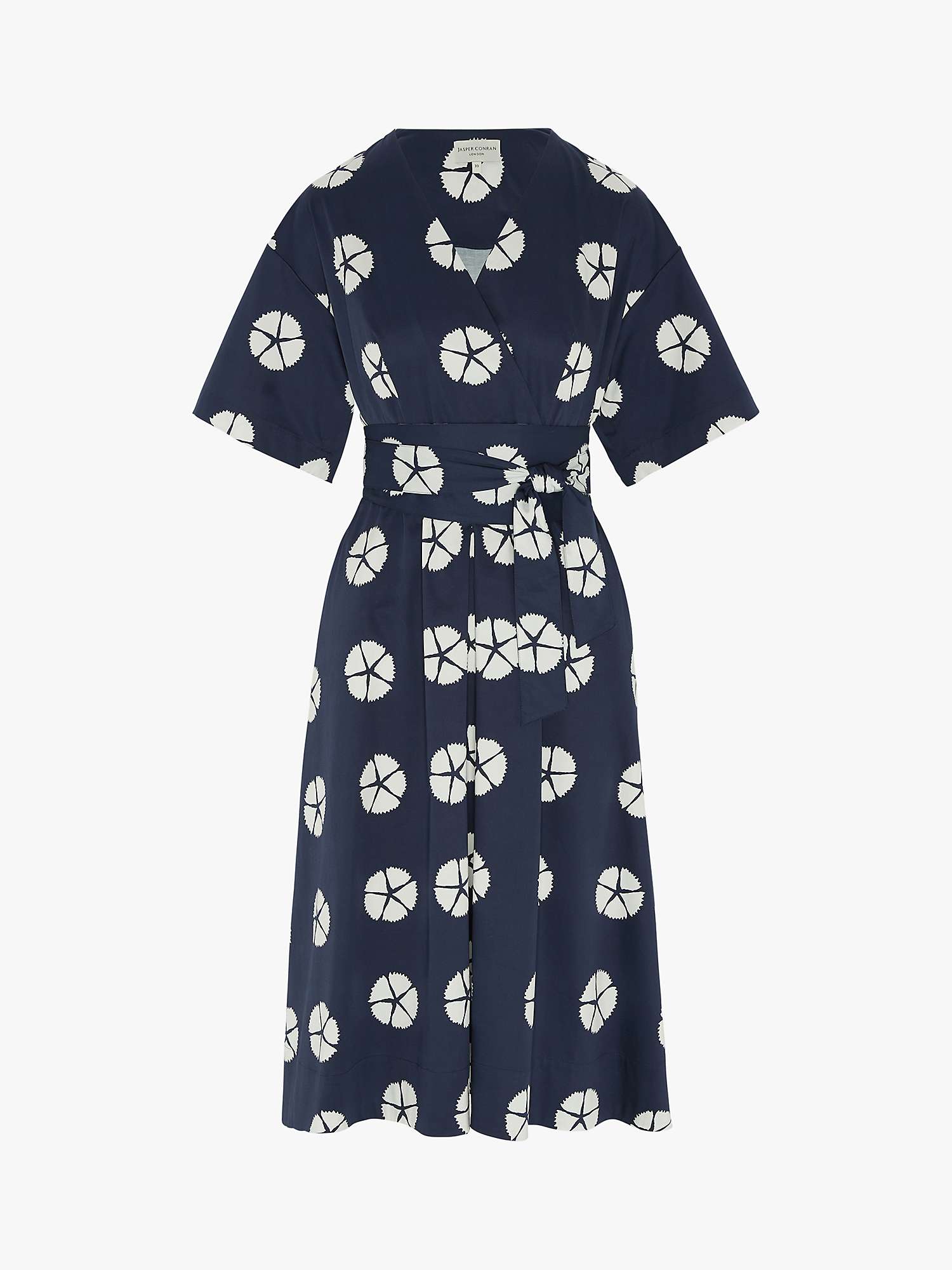 Buy Jasper Conran London Betsy Graphic Print Kimono Wrap Dress, Navy Online at johnlewis.com