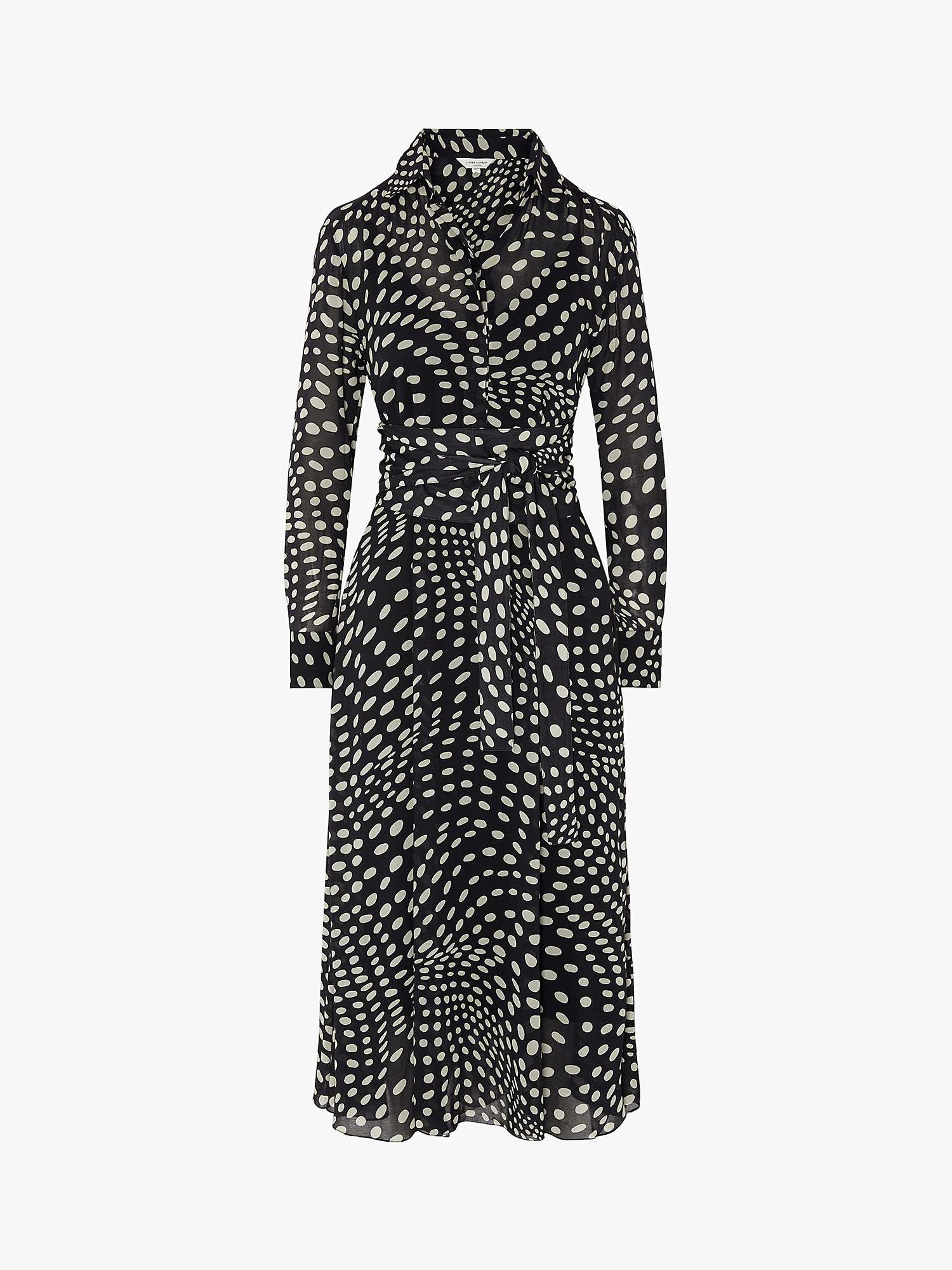 Buy Jasper Conran London Chloe Spot Print Midi Shirt Dress, Black/White Online at johnlewis.com