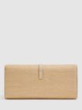 Reiss Raffia Baguette Clutch Bag, Natural