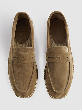 Reiss Cannes Suede Espadrille, Stone