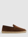 Reiss Cannes Suede Espadrille, Tobacco