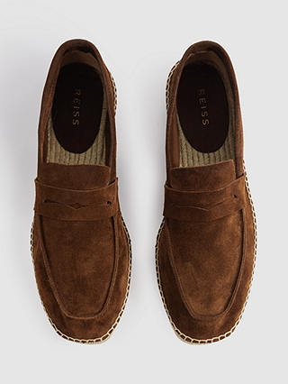 Reiss Cannes Suede Espadrille, Tobacco