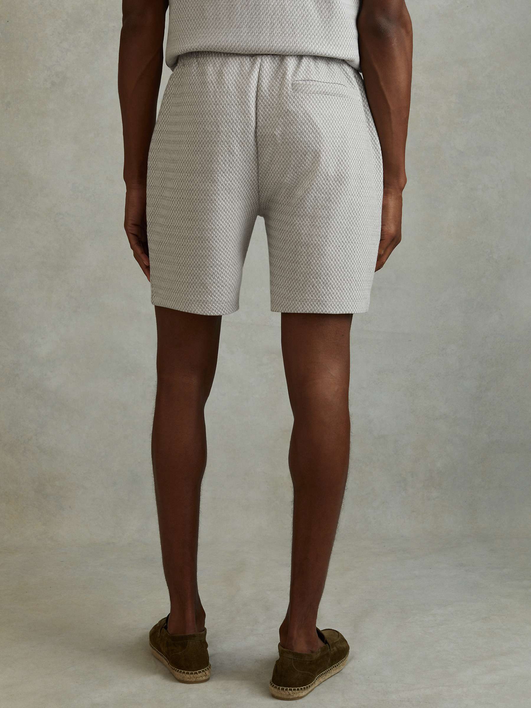 Buy Reiss Penbrook Drawstring Shorts, Light Grey Online at johnlewis.com