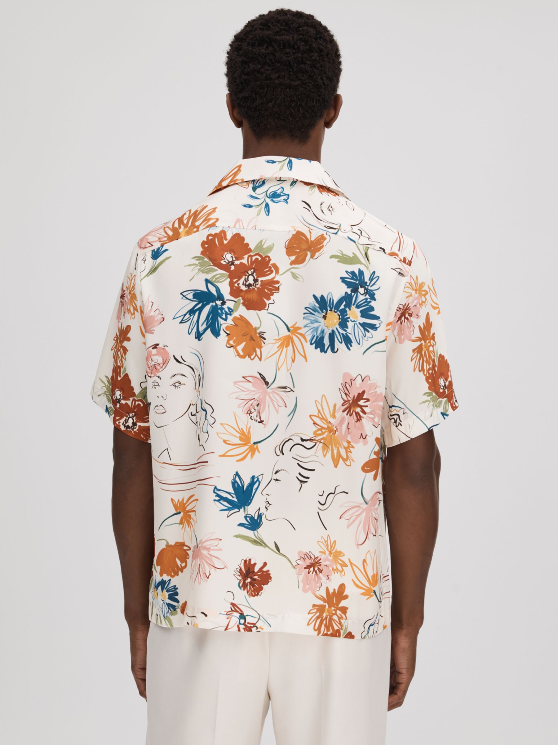 Reiss Serra Short Sleeve Cuban Shirt, Multi, XS