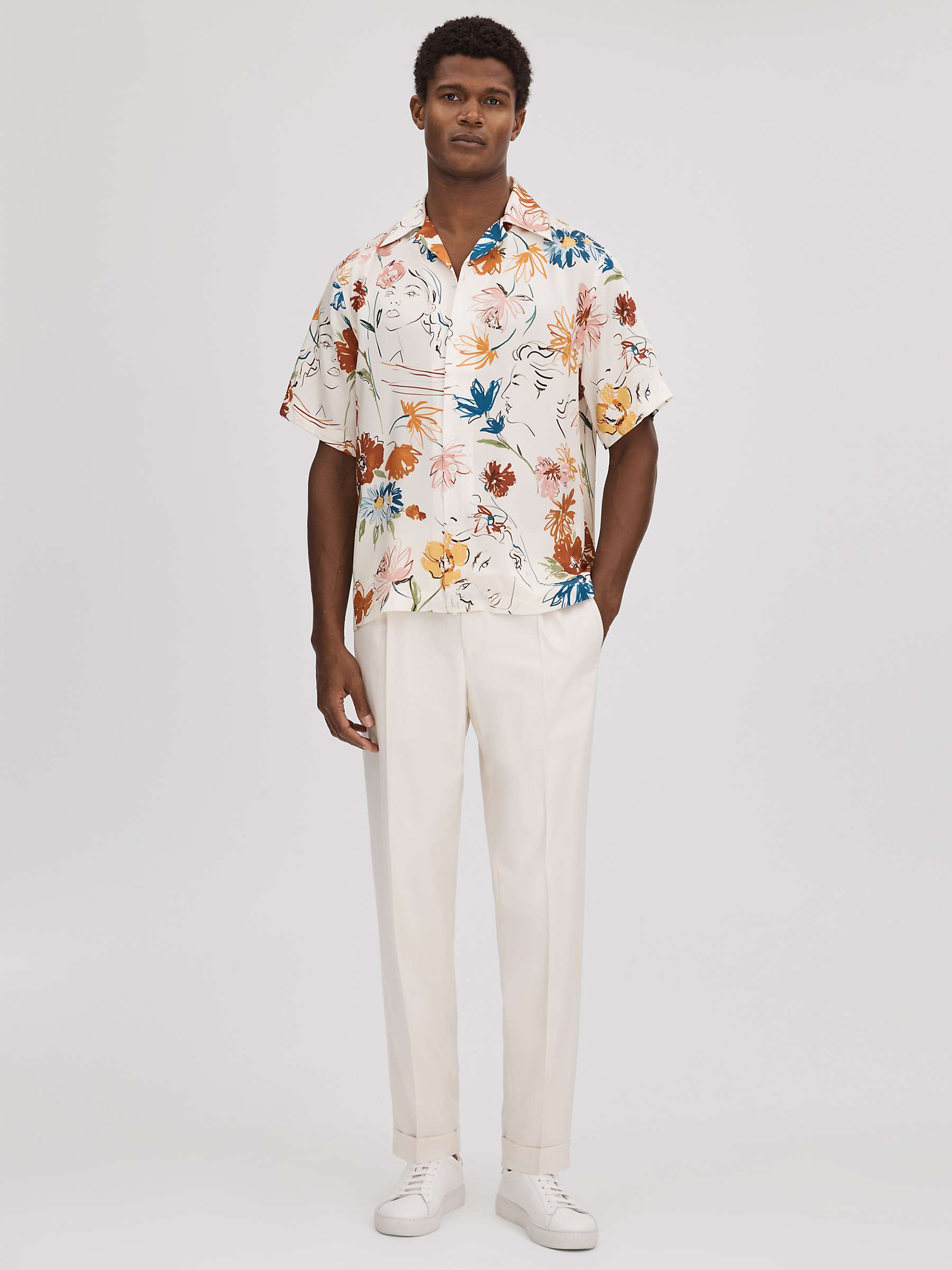 Buy Reiss Serra Short Sleeve Cuban Shirt, Multi Online at johnlewis.com