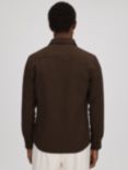 Reiss Arlo Long Sleeve Textured Shirt, Chocolate
