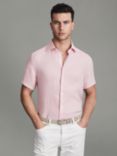 Reiss Holiday Linen Slim Fit Shirt, Flamingo