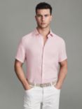 Reiss Holiday Linen Regular Fit Shirt, Flamingo