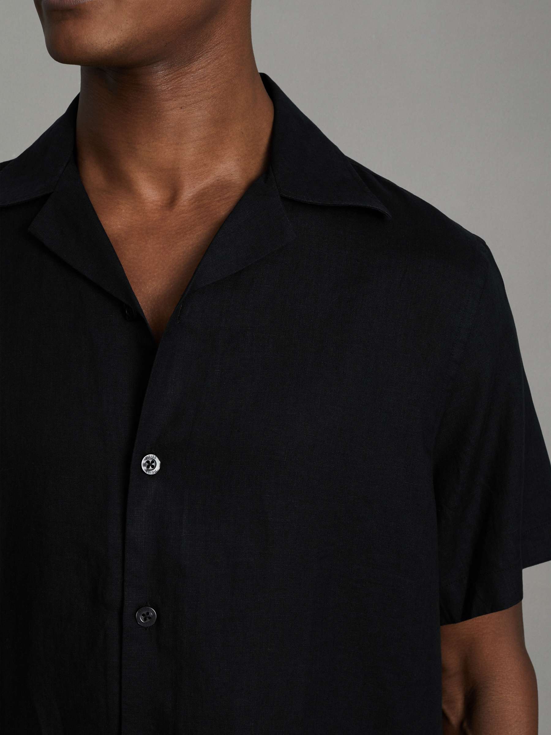 Buy Reiss Beldi Linen Short Sleeve Cuban Shirt Online at johnlewis.com