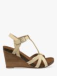 Ravel Anya Leather Wedge Sandals, Cream